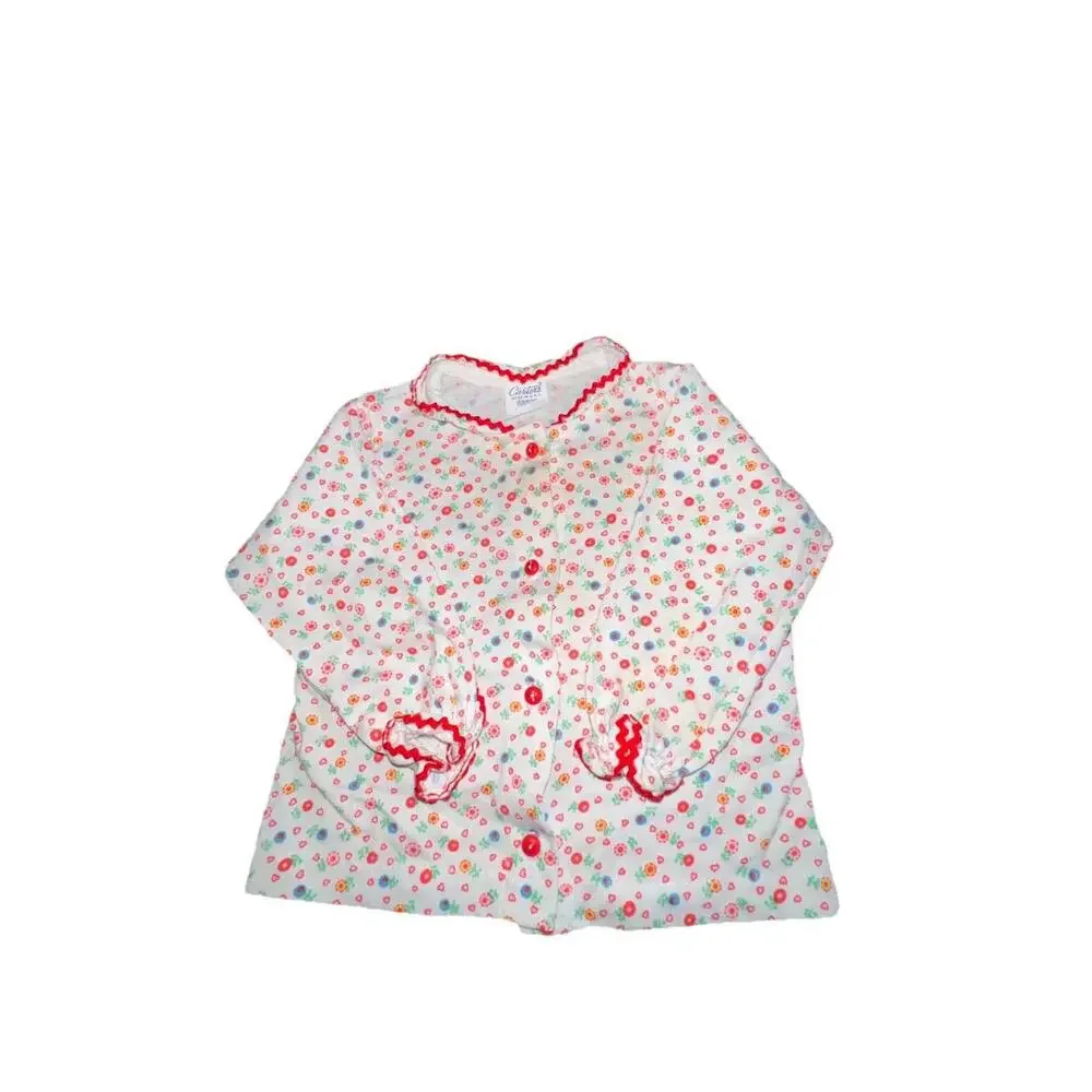 Authentic 70s Carter's‎ Floral Ruffle Top Shirt Made in USA 18 Mo